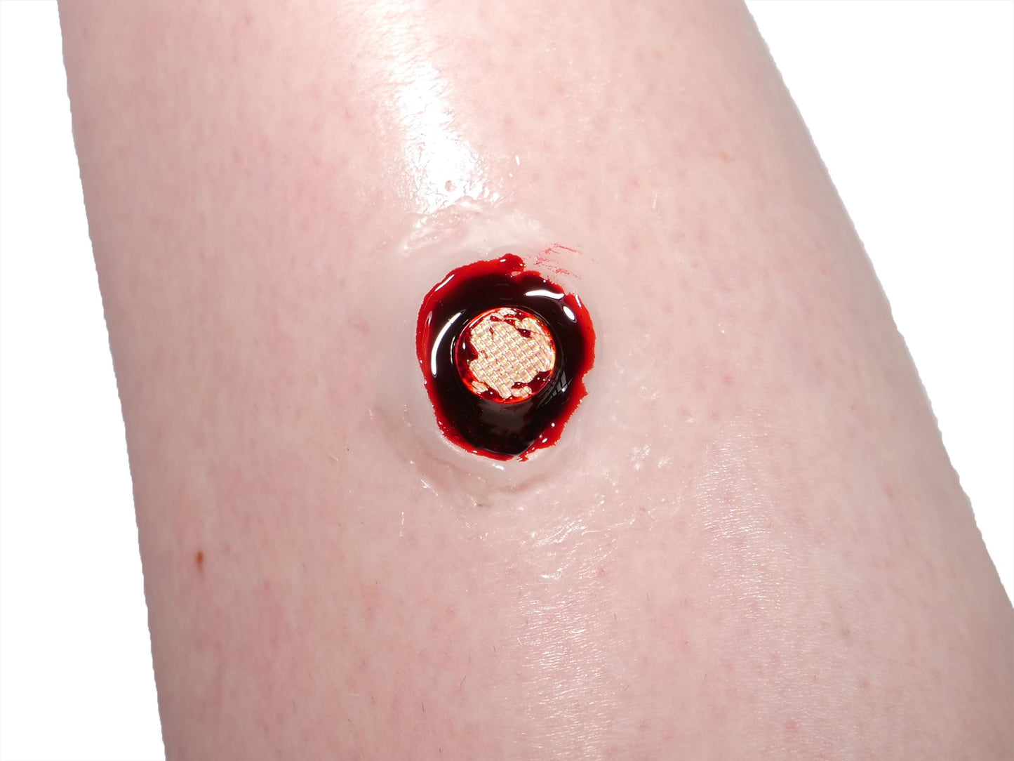 Silicone Gunshot with Bullet in Skin Prosthetic – Realistic SFX Wound for Halloween & Film Makeup