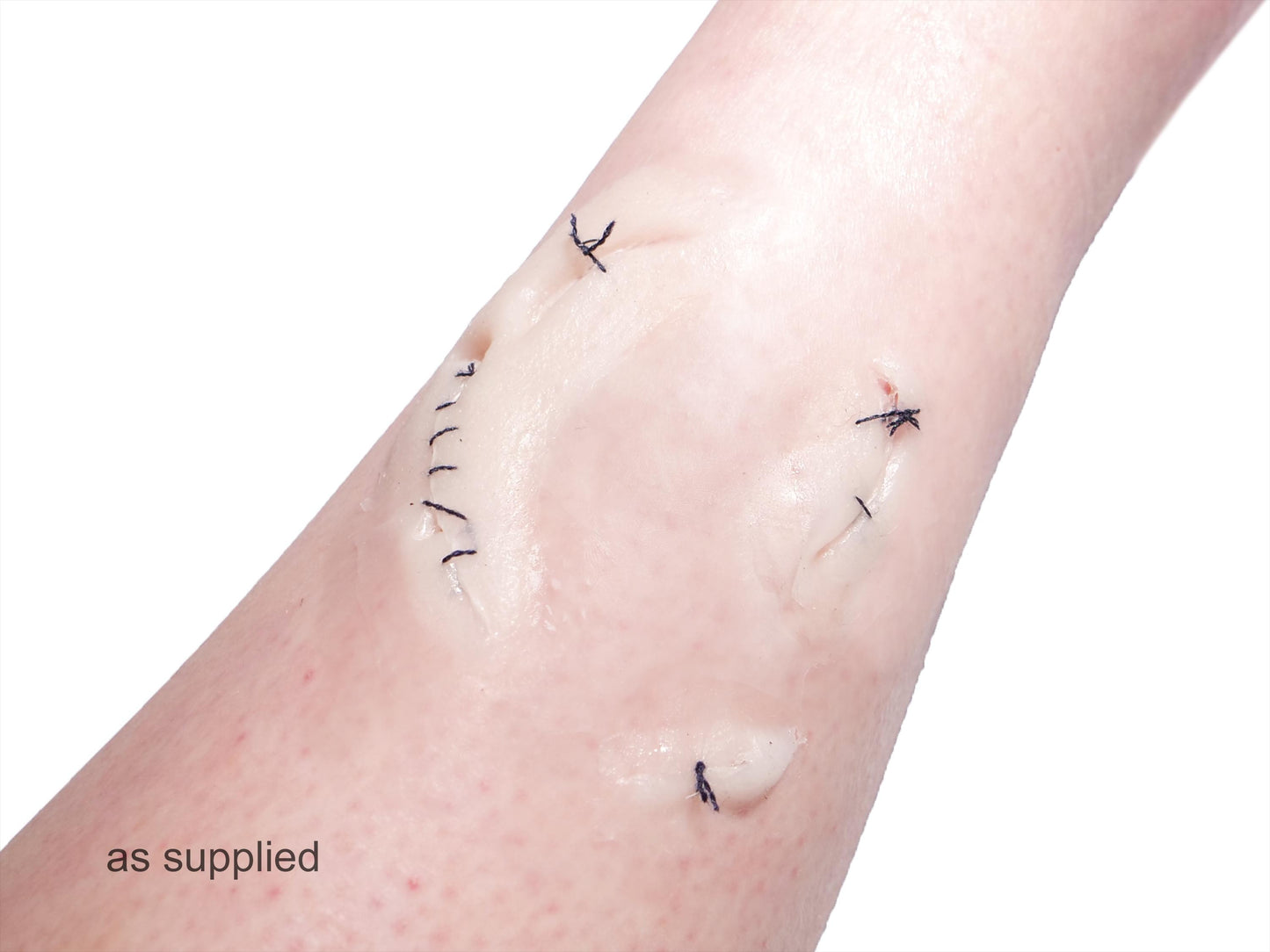 Stitched Silicone Animal Bite Injury Prosthetic – Realistic SFX Wound for Halloween & Film Makeup