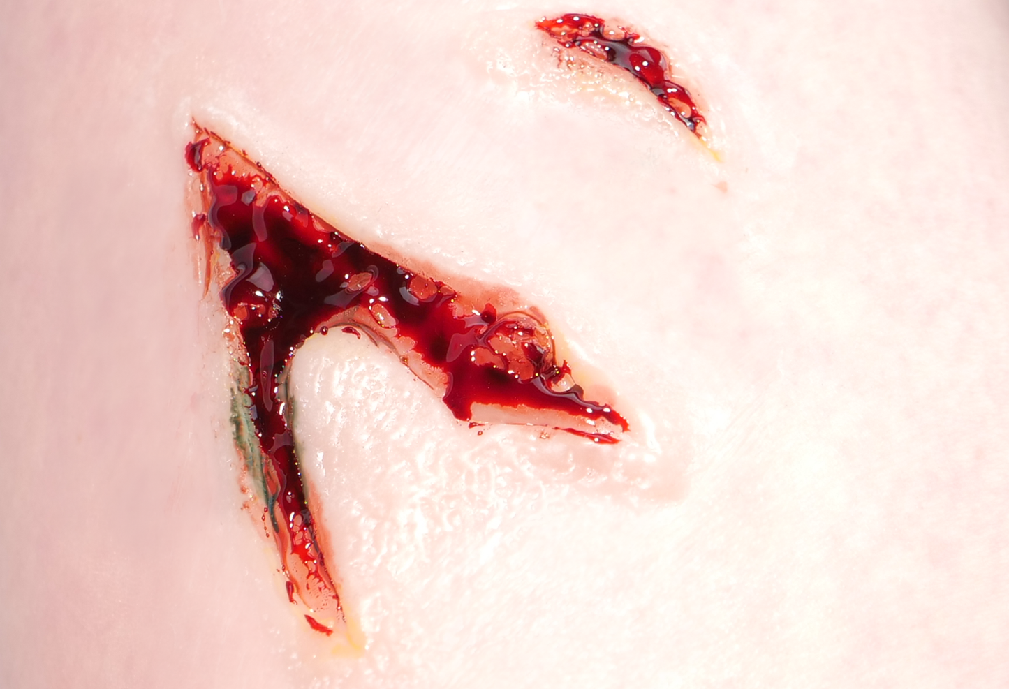 Large Deep Laceration Prosthetic - Encapsulated Painted Silicone Trauma FX