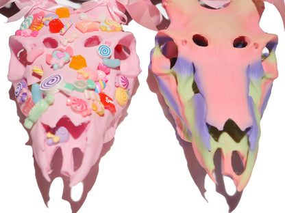 Candy Deer Skull Mask: Pastel Goth Alt Cosplay, Halloween Decor
