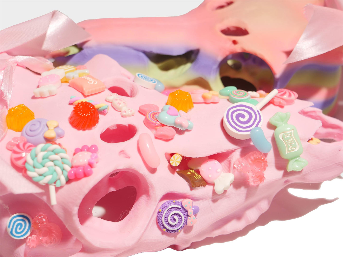 Candy Deer Skull Mask: Pastel Goth Alt Cosplay, Halloween Decor