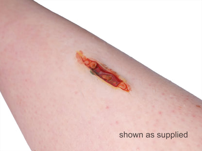 [Item 001: Laceration V-17] — Pre-Painted Small Gash Prosthetic (Encapsulated Silicone)