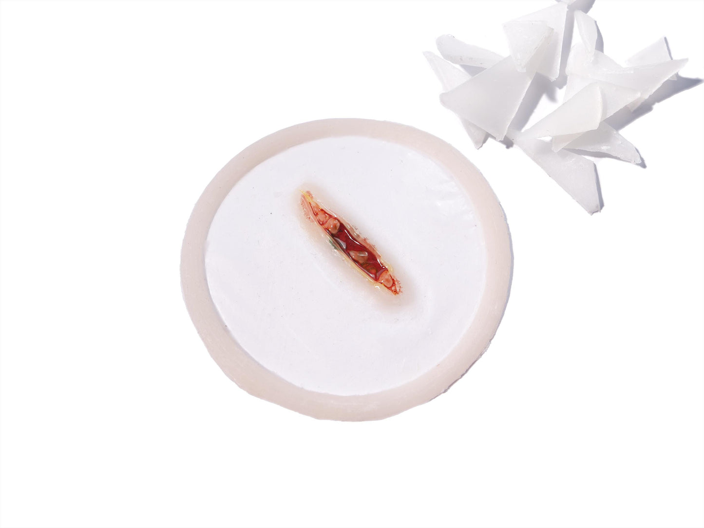 [Item 011: Laceration V-17G] — Pre-Painted Small Gash Prosthetic with Embedded Glass (Encapsulated Silicone)