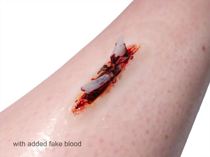 [Item 011: Laceration V-17G] — Pre-Painted Small Gash Prosthetic with Embedded Glass (Encapsulated Silicone)