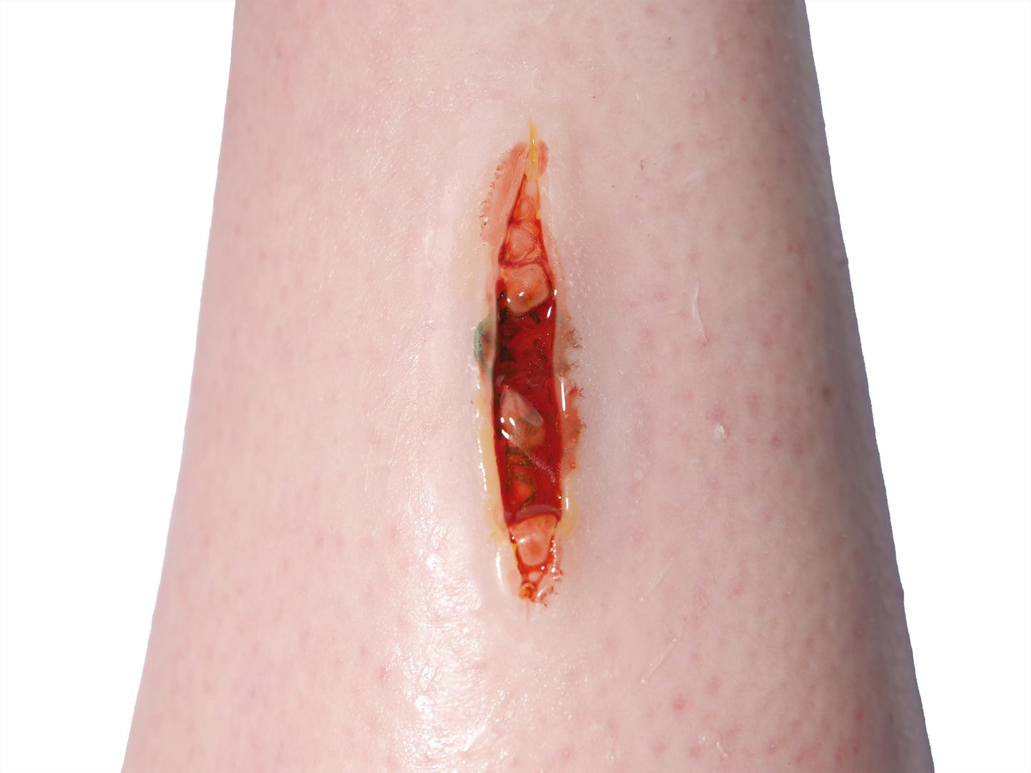 [Item 001: Laceration V-17] — Pre-Painted Small Gash Prosthetic (Encapsulated Silicone)