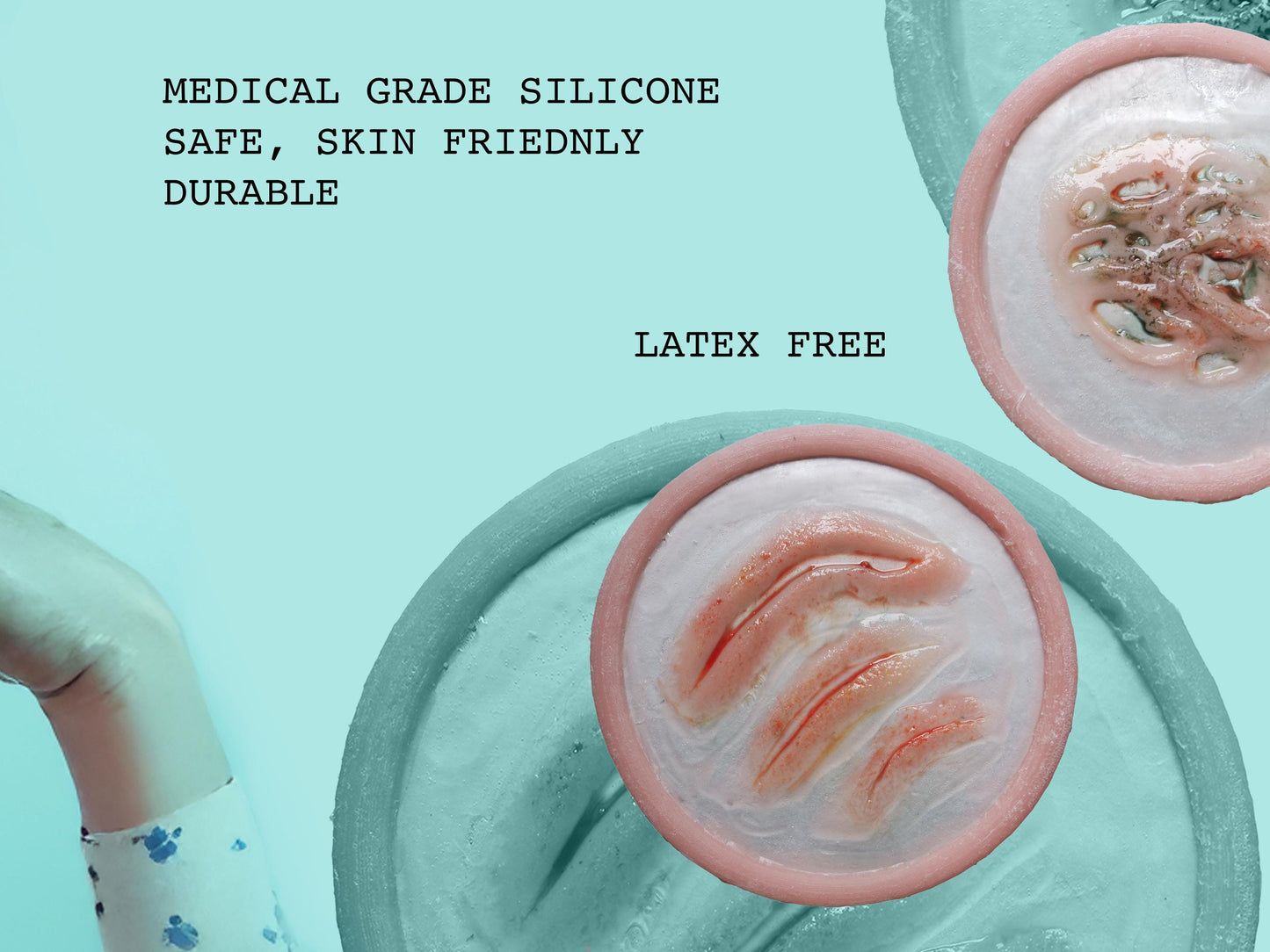 Zombie Prosthetic Trio: Undead Bite, Rotting Skin, Claw FX